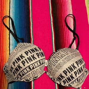 Grey PINK VS push up bra 36B